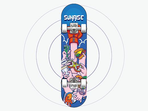滑板 拳击主题 sunrise