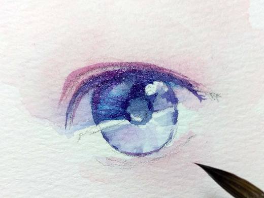 水彩画动漫眼睛