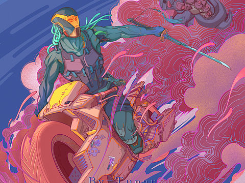 赛博朋克风格插画