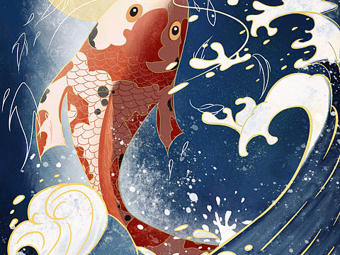 鱼跃（个人主页-ZNTkxMDc1NzY=） - 创作习作 - 站酷设计师努力画画的珠原创素材 - 站酷ZCOOL