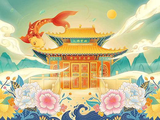 线性中国风插画