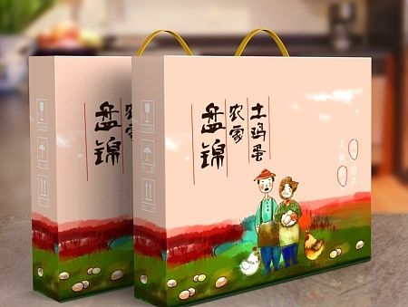 盘锦土鸡蛋插画包装设计