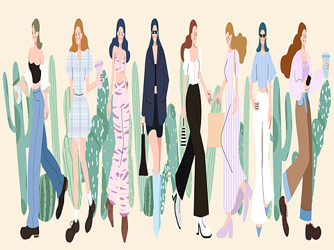 扁平人物穿搭系列