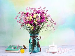 花，只为悦己~干花、勿忘我、满天星、洋桔梗、情人草