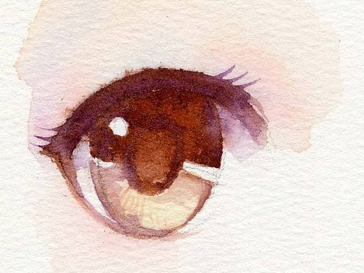 手绘水彩眼睛，大叔漫画工作室