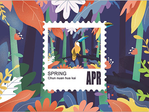 春夏秋冬插畫組圖（個人主頁-ZNDM4MTg3NDA=） - 創(chuàng)作習(xí)作 - 站酷設(shè)計(jì)師賽炳坤設(shè)計(jì)原創(chuàng)素材 - 站酷ZCOOL
