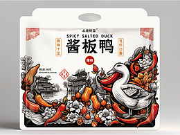 本辣鲜森酱板鸭外包装设计