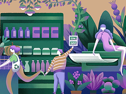 低碳生活宣传插画