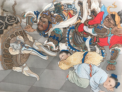 临摹《闹天宫》局部  22厘米x28厘米