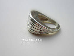 言语之外原创手工银 【痕迹】戒指