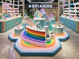 彩虹色多巴胺美妝展廳