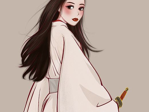 插画古风女子
