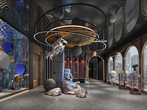 连锁电竞酒店效果表现—大堂部分