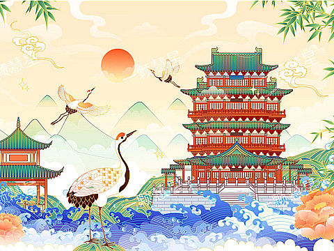 国风园林山水
