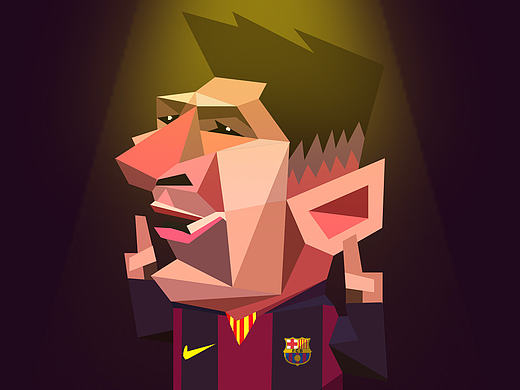 灯光下的小卡通人梅西