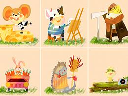 十二生肖系列插画-儿童插画