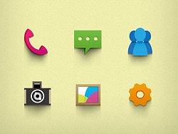 一组色彩丰富的手机图标设计