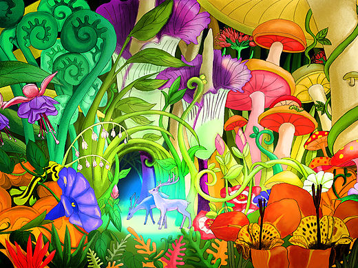 植物森林（個(gè)人主頁-ZNTM1ODExOTY=） - 藝術(shù)插畫 - 站酷設(shè)計(jì)師大雨大暴雨原創(chuàng)素材 - 站酷ZCOOL