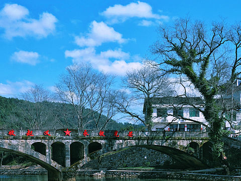 大围山古镇 白沙古桥