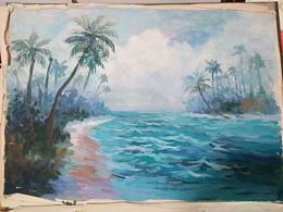 古筝曲目(渔舟唱晚)+母上大人的画作