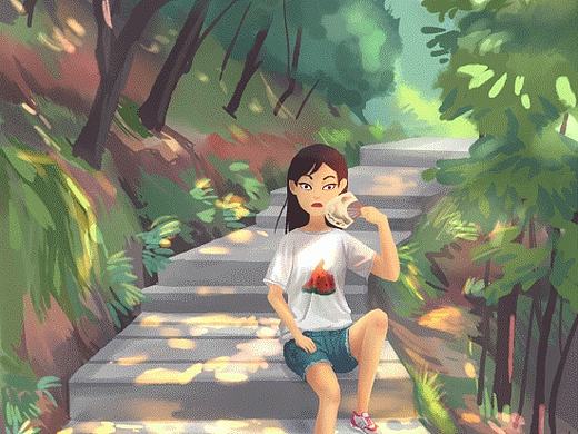 【每日一gif合集三】早上好系列插画满月了！（20-30）