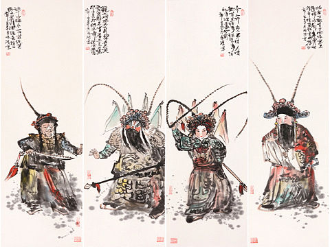  中国画 戏曲人物画 刘兆鸿作品