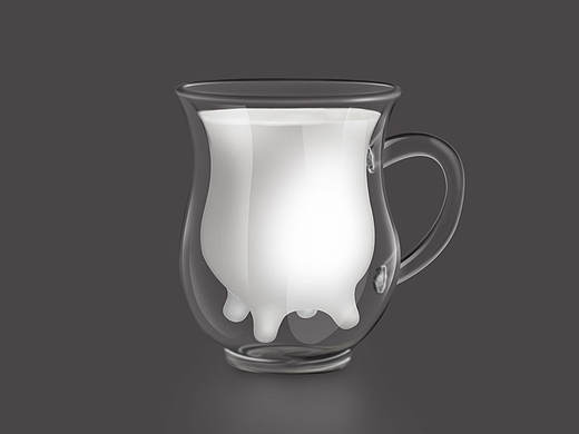 盛满牛奶的奶牛杯