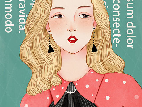 珊瑚紅女郎（個(gè)人主頁-ZMzIwMTk3MDg=） - 商業(yè)插畫 - 站酷設(shè)計(jì)師王喵喵MAO原創(chuàng)素材 - 站酷ZCOOL