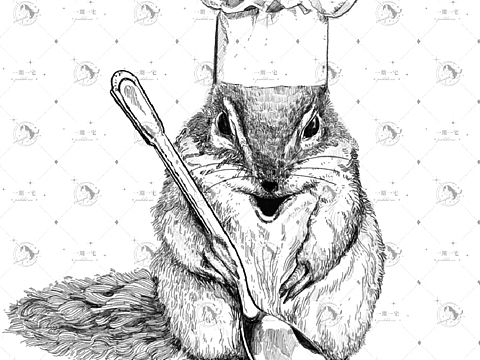 三只松鼠主题插画