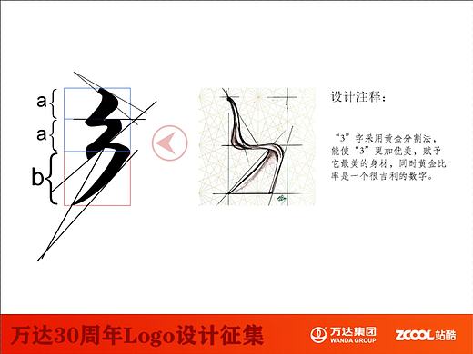 “宏伟万达，在海洋里万马奔腾”万达30周年庆LOGO设计