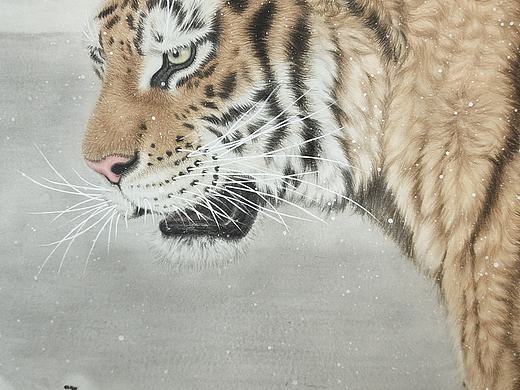 工笔虎《回眸》