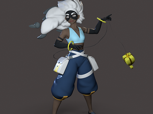 黑皮少女（個(gè)人主頁(yè)-ZNTY0NDA0MzI=） - 人物/生物 - 站酷設(shè)計(jì)師建模小龍包原創(chuàng)素材 - 站酷ZCOOL