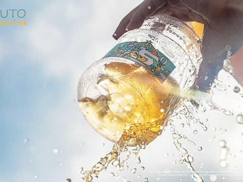 台盖一桶柠檬茶拍摄