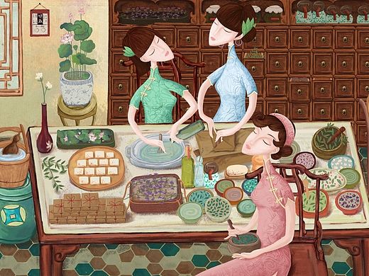 百雀羚三生花——手工皂插画