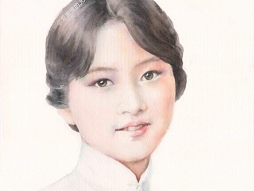 水彩林徽因民国才女