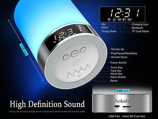 七彩灯光音箱 产品摄影 PS精修图 3D建模渲染 电商美工 亚马逊 天猫 京东