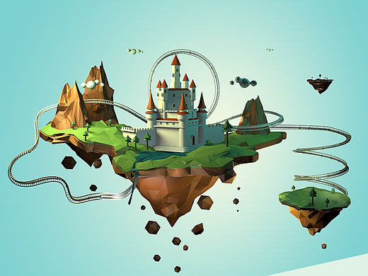 Low Poly(天空之城)