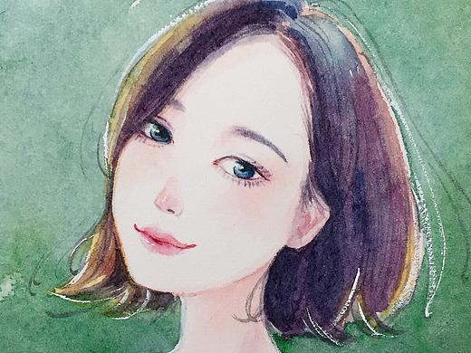 【小熊猫】唯美水彩人物插画卡通头像画像