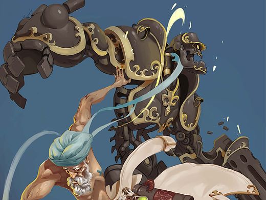 法师与机器人（个人主页-ZMTUxMjQxNjA=） - 商业插画 - 站酷设计师吕月开原创素材 - 站酷ZCOOL