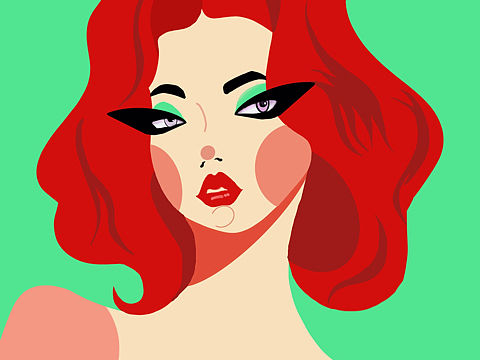 扁平风插画头像