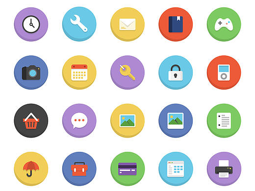 临摹一组45个扁平化icon