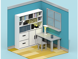 Magicavoxel 臨摹北歐風(fēng)書(shū)房