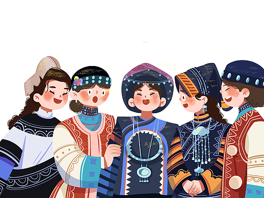 民族人物插画