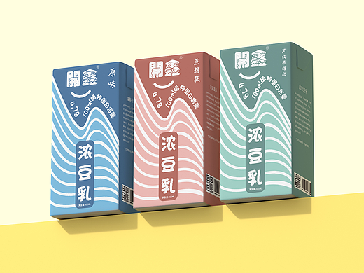 E-開鑫浓豆乳--浓浓的液态乳水纹线条色块表现