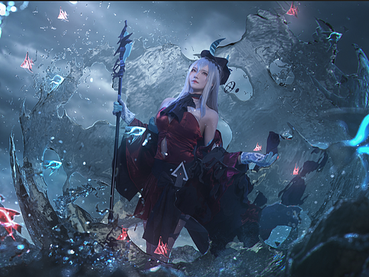 【COS后期合成】明日方舟——斯卡蒂 3D场景合成