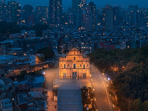 大三巴牌坊 入夜时刻