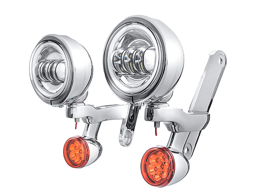 银色-哈雷摩托雾灯配件，摄影&精修