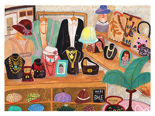 古著店（個(gè)人主頁(yè)-ZNjcyODc5OTY=） - 兒童插畫(huà) - 站酷設(shè)計(jì)師大番喜Emma原創(chuàng)素材 - 站酷ZCOOL