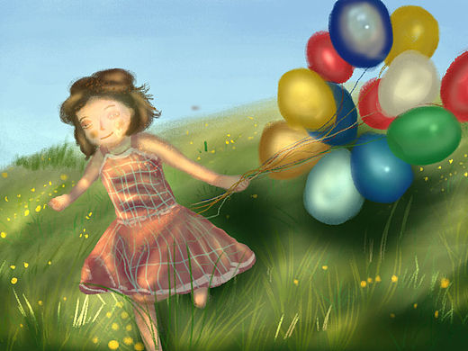 喜欢气球的女孩
