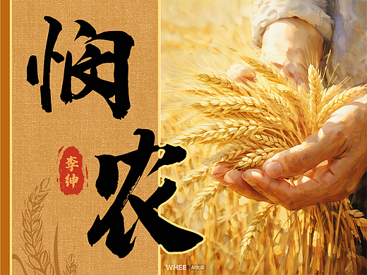 《悯农》古诗之AI附图